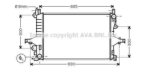 Radiator, engine cooling (VO2114)