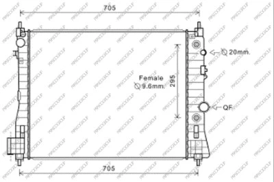 Radiator, engine cooling (OP700R002)