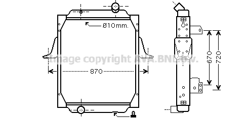 Radiator, engine cooling (RE2067)