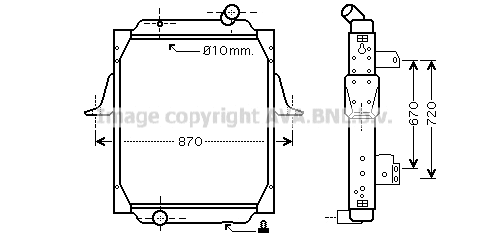 Radiator, engine cooling (RE2059)