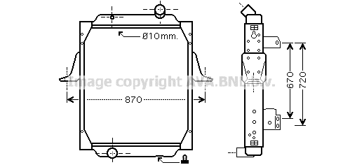 Radiator, engine cooling (RE2070)
