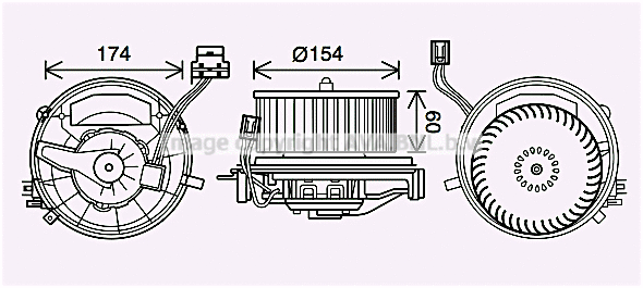Electric Motor, interior blower (VN8399)