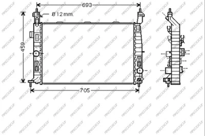 Radiator, engine cooling (OP350R003)
