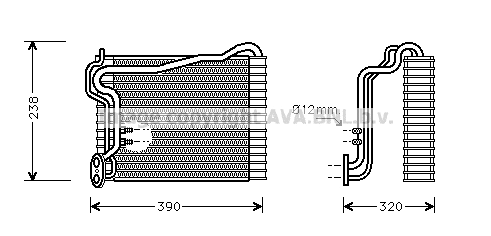 Evaporator, air conditioning (AIV146)