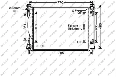 Radiator, engine cooling (AD034R007)
