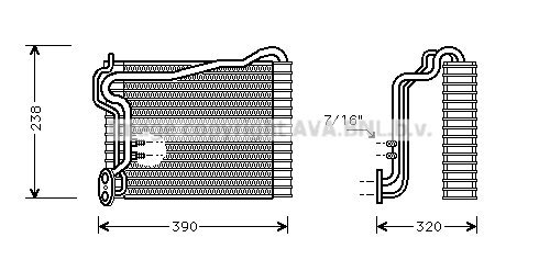 Evaporator, air conditioning (AIV145)