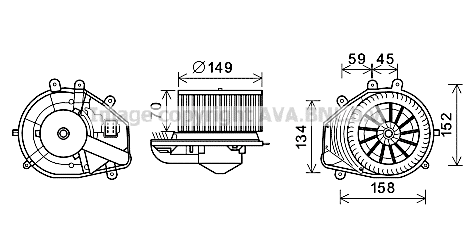 Electric Motor, interior blower (VN8353)