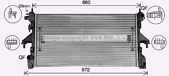 Radiator, engine cooling (CN2318)