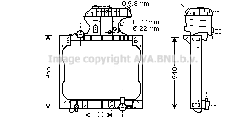 Radiator, engine cooling (MN2052)