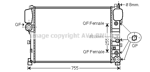Radiator, engine cooling (MS2447)