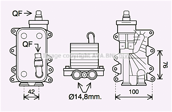 Oil Cooler, automatic transmission (BW3560H)