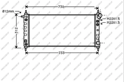 Radiator, engine cooling (OP028R008)