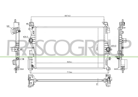 Radiator, engine cooling (OP036R003)
