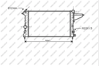 Radiator, engine cooling (OP050R012)