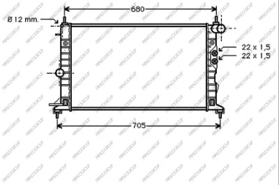 Radiator, engine cooling (OP052R007)