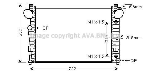 Radiator, engine cooling (MSA2301)