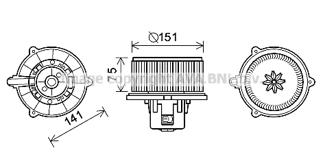 Electric Motor, interior blower (KA8247)