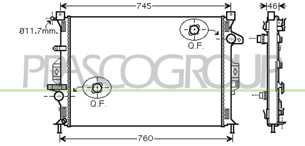 Radiator, engine cooling (FD079R001)