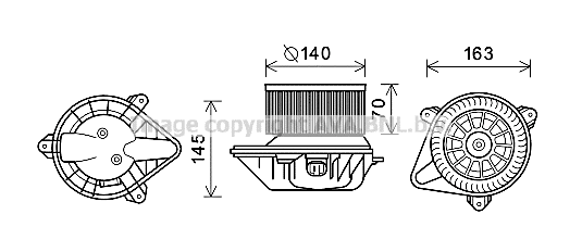 Electric Motor, interior blower (PE8373)