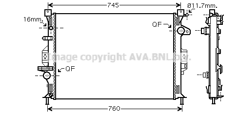 Radiator, engine cooling (FDA2425)