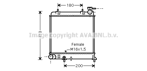 Radiator, engine cooling (HYA2129)