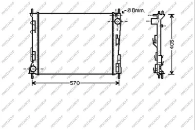 Radiator, engine cooling (RN025R009)