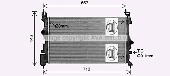 Radiator, engine cooling (OL2699)