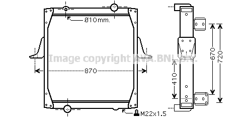Radiator, engine cooling (RE2068)
