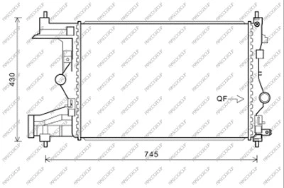 Radiator, engine cooling (OP416R006)