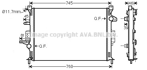 Radiator, engine cooling (VO2186)