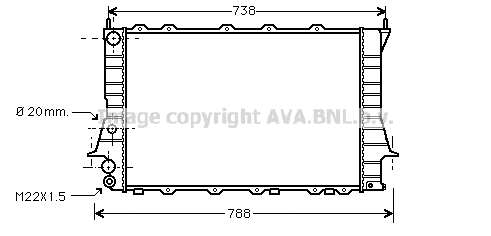 Radiator, engine cooling (AIA2077)