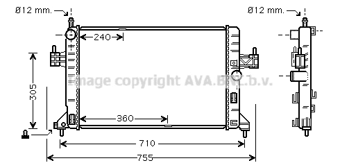 Radiator, engine cooling (OL2305)