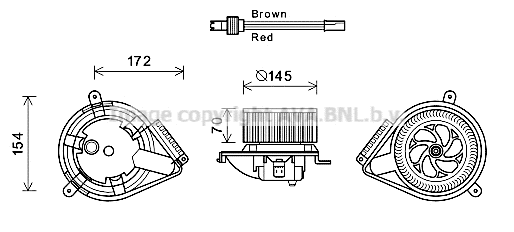Electric Motor, interior blower (MS8627)