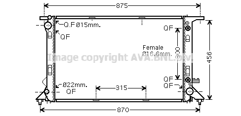 Radiator, engine cooling (AIA2291)