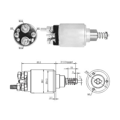 Solenoid Switch, starter (46275)