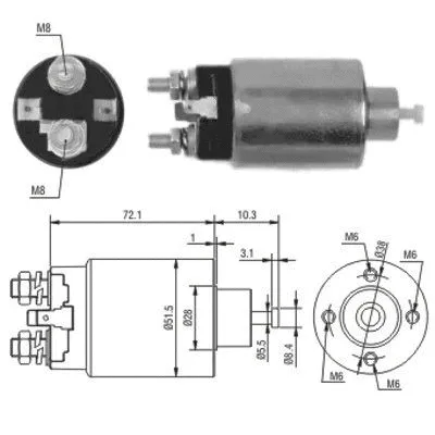 Solenoid Switch, starter (46095)
