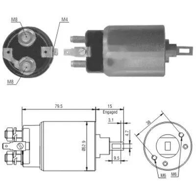Solenoid Switch, starter (46022)