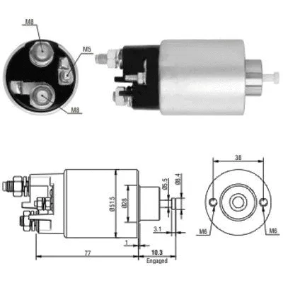 Solenoid Switch, starter (46014)