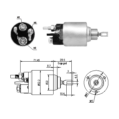 Solenoid Switch, starter (46264)
