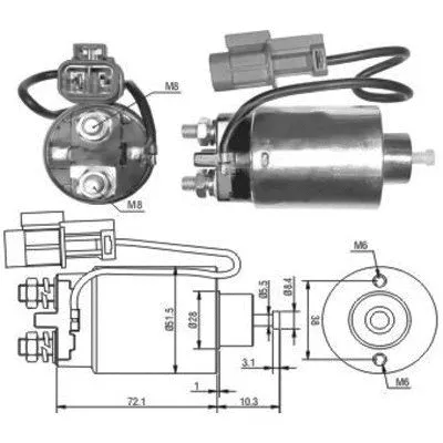 Solenoid Switch, starter (46180)