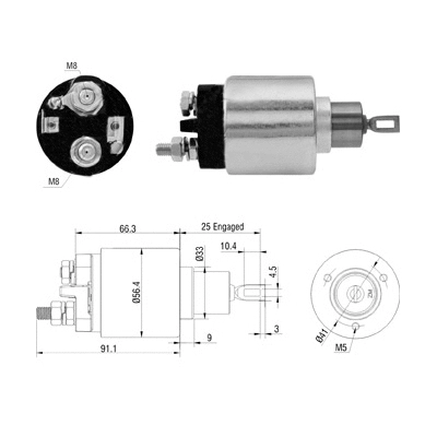 Solenoid Switch, starter (46306)