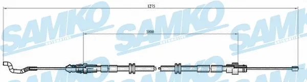 Cable Pull, parking brake (C1039B)