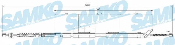 Cable Pull, parking brake (C0873B)