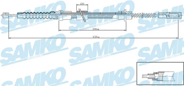 Cable Pull, parking brake (C0647B)