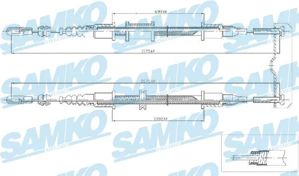 Cable Pull, parking brake (C0571B)