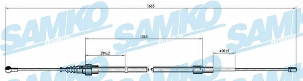 Cable Pull, parking brake (C0808B)