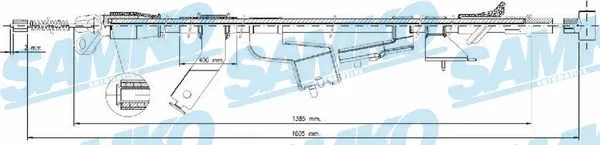 Cable Pull, parking brake (C1696B)