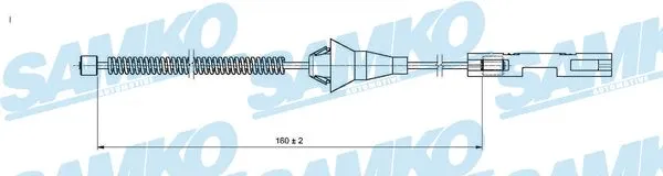 Cable Pull, parking brake (C1660B)