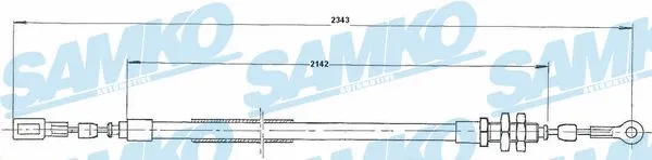 Cable Pull, parking brake (C1624B)