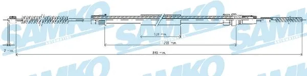 Cable Pull, parking brake (C0626B)